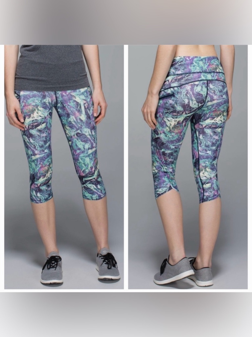 Lululemon Run Top Speed Crop Iridescent Multi Leggings